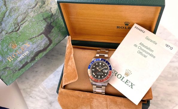 Rolex GMT Master 1 Pepsi REF 16710 Automatic Full Set Box Papers