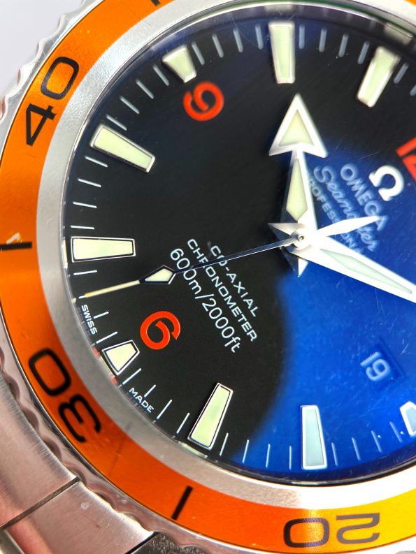 Omega Seamaster Planet Ocean 600M Stahl Automatic 2208.50.00 Orange Co Axial