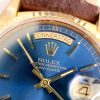 Rolex Day Date Automatic 18ct Gold Vintage No Hole Saphire Gold Blue Dial