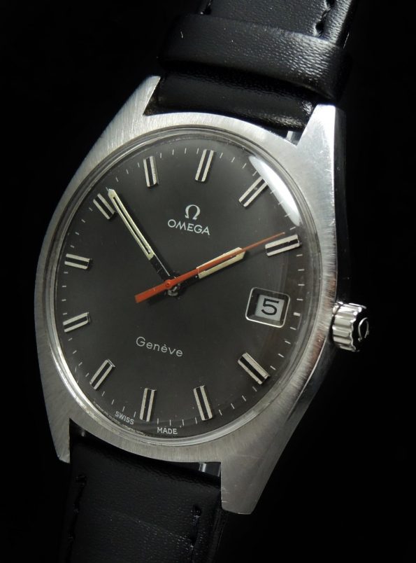 Perfect Omega Geneve black dial orange hand