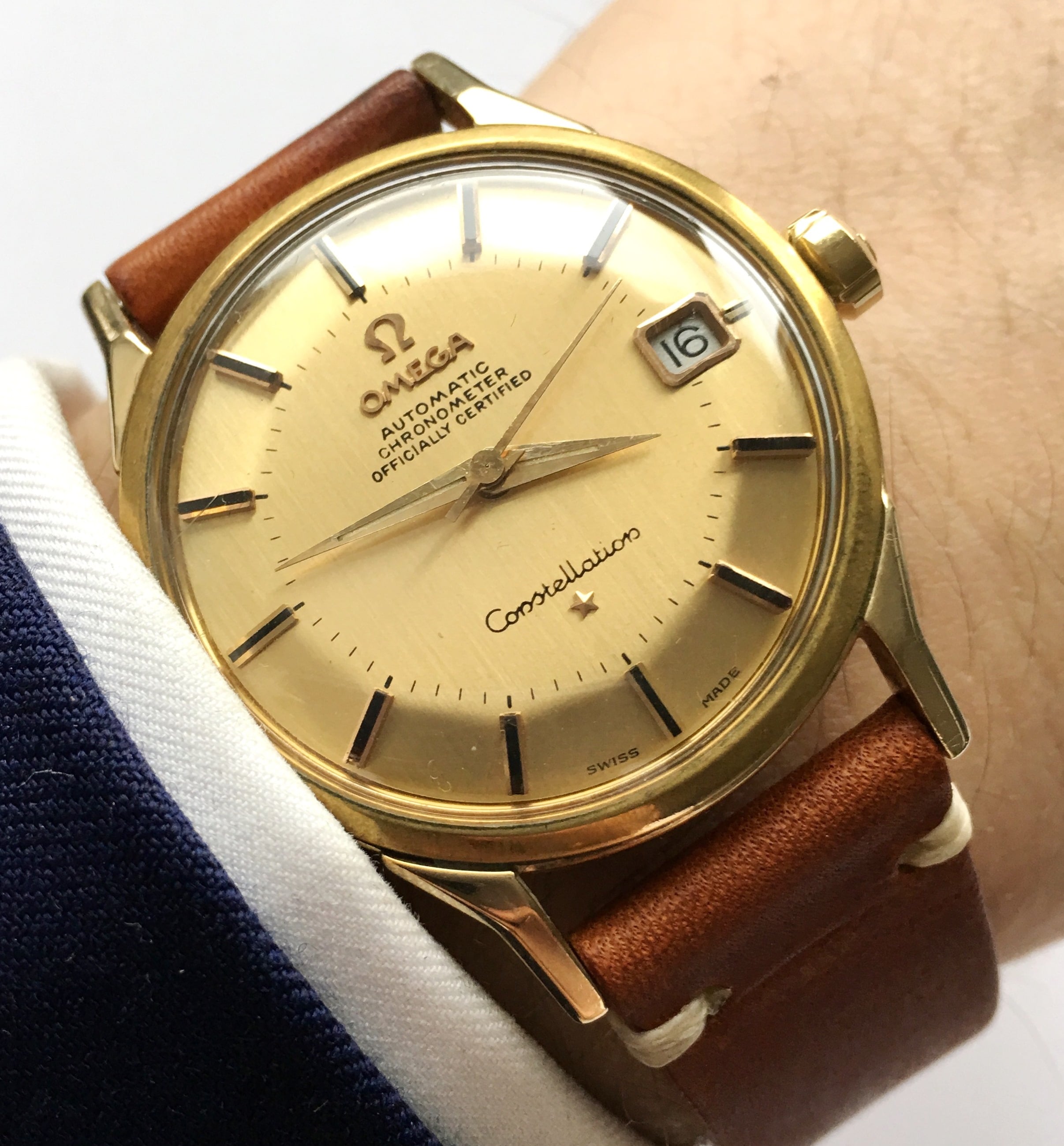 omega constellation gold automatic