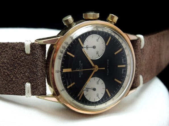 Breitling Pink Gold Plated Top Time Vintage Reverse Panda