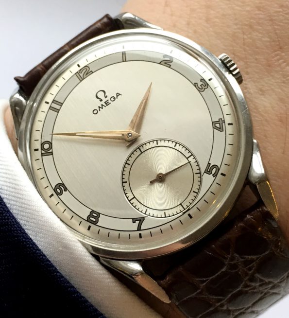 Perfect Omega Oversize Jumbo 38mm Steel Two Tone Dial 1952 | Vintage ...