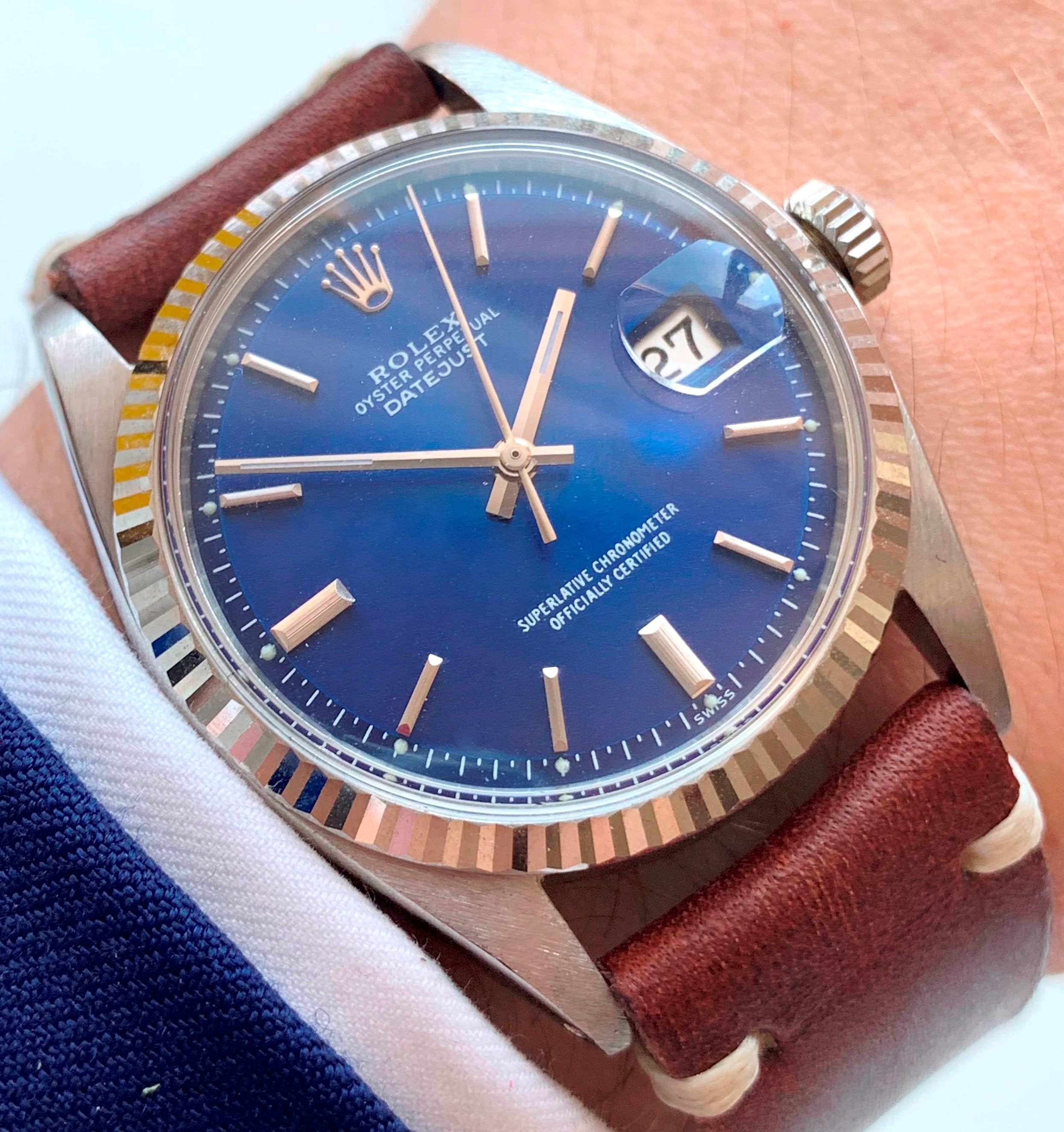 Vintage Rolex Datejust Ref 1601 Blue 