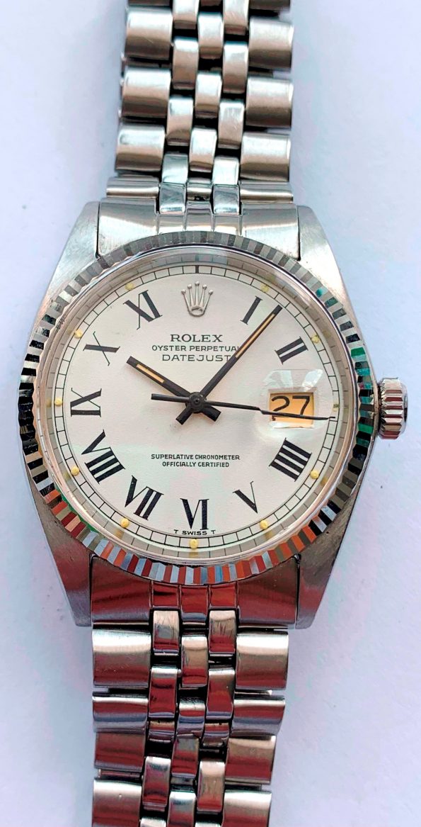Vintage Rolex Datejust 1601 Roman Buckley Dial