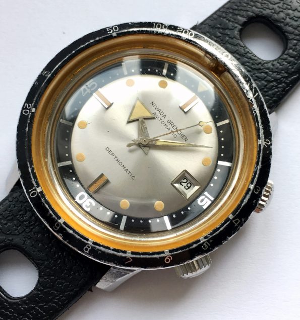 Broad Arrow Nivada Grenchen Depthomatic Diver Watch Vintage