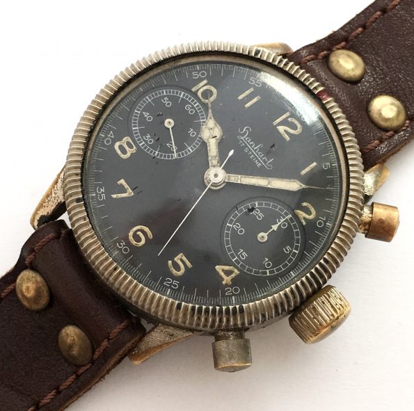 Professionally Serviced Vintage 1944 Military Style Hanhart Chronograph