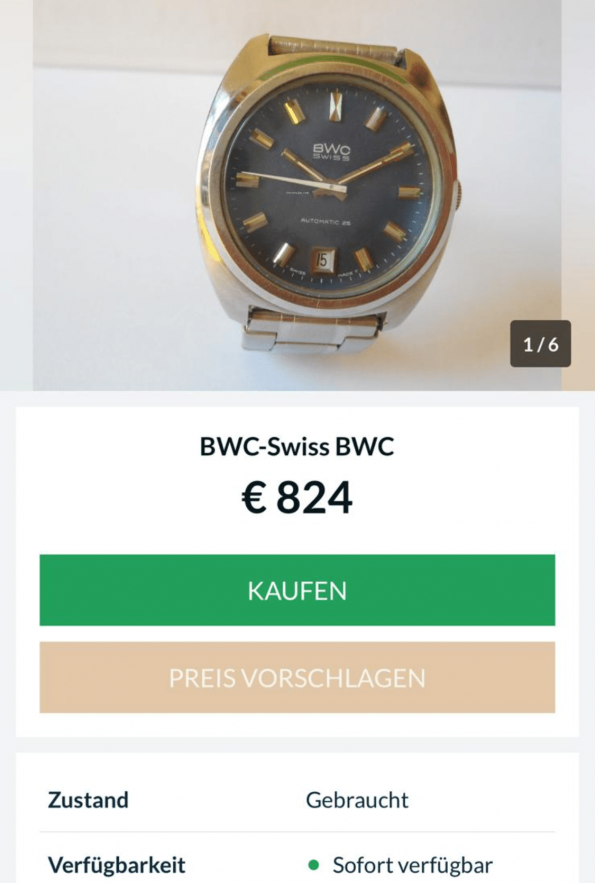 BWC Swiss Automatik 25 Leinen Dial Vintage