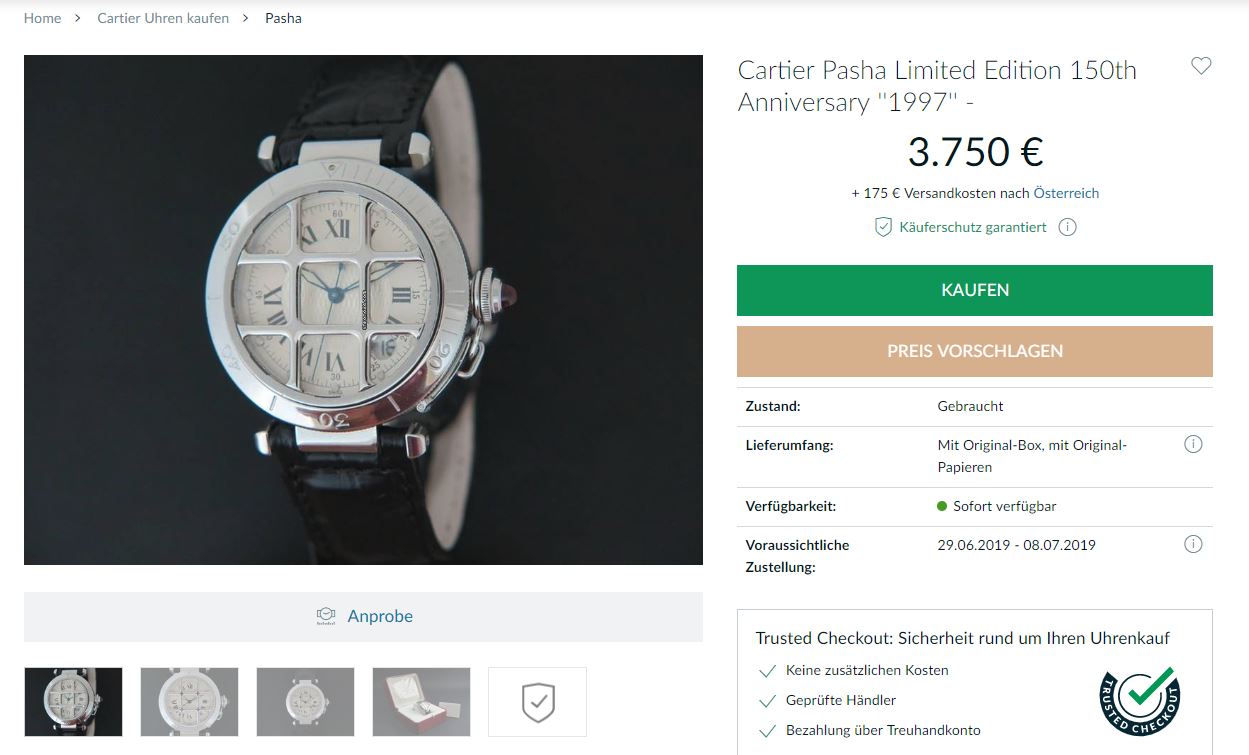 Cartier Pasha 150th Anniversary 1997 Full Set limited edition | Vintage ...