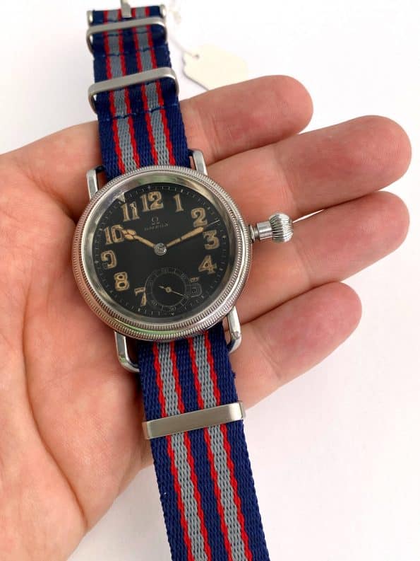 Rare Omega Vintage Military Pilots Watch 1930s WITH ARCHIVE EXTRACT CK 700