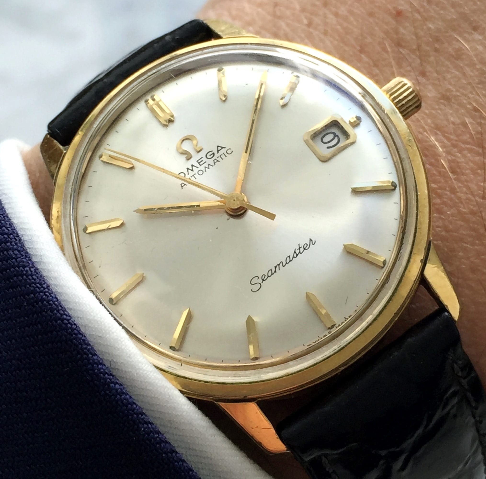 vintage omega seamaster gold plated watch