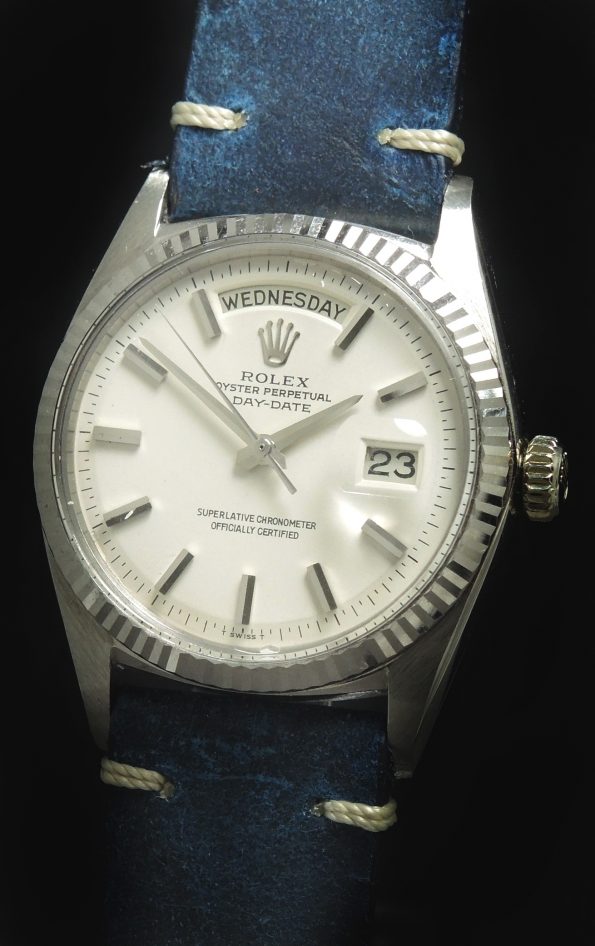 18k WHITE GOLD Rolex Day Date President Stepped Tritium Dial