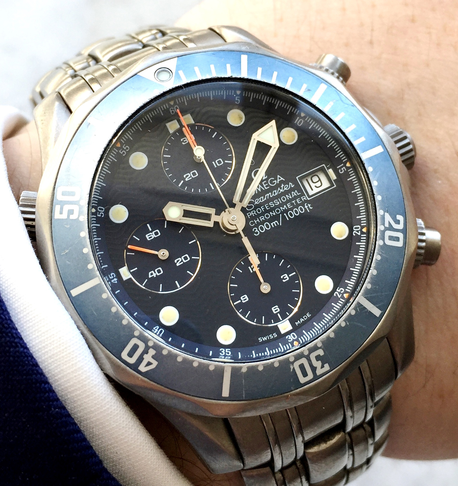 omega titanium chronograph