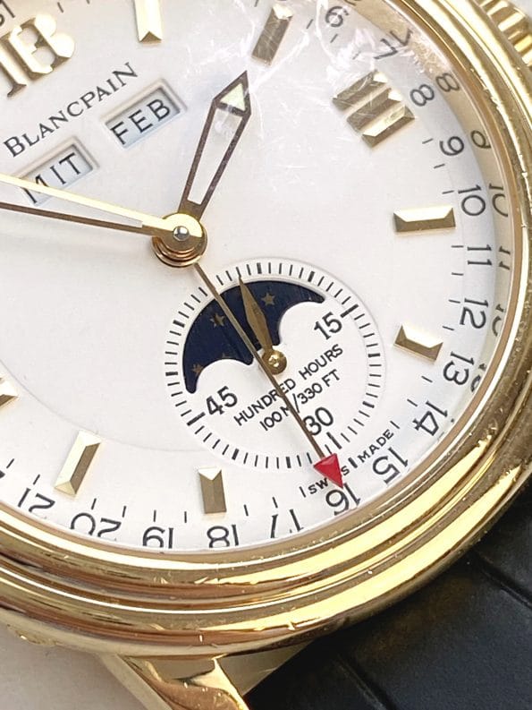 Professionally Serviced Blancpain Leman Calendar Moonphase 18k 38mm 2763 Yellow Gold Triple Date