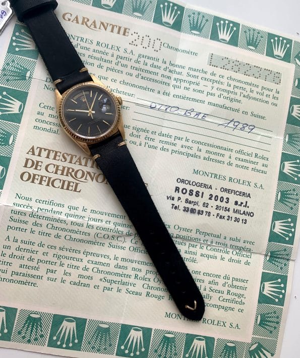 Unrestauriere Rolex Day Date Vintage Automatik Vollgold Full Set Schwarzes Ziffernblatt