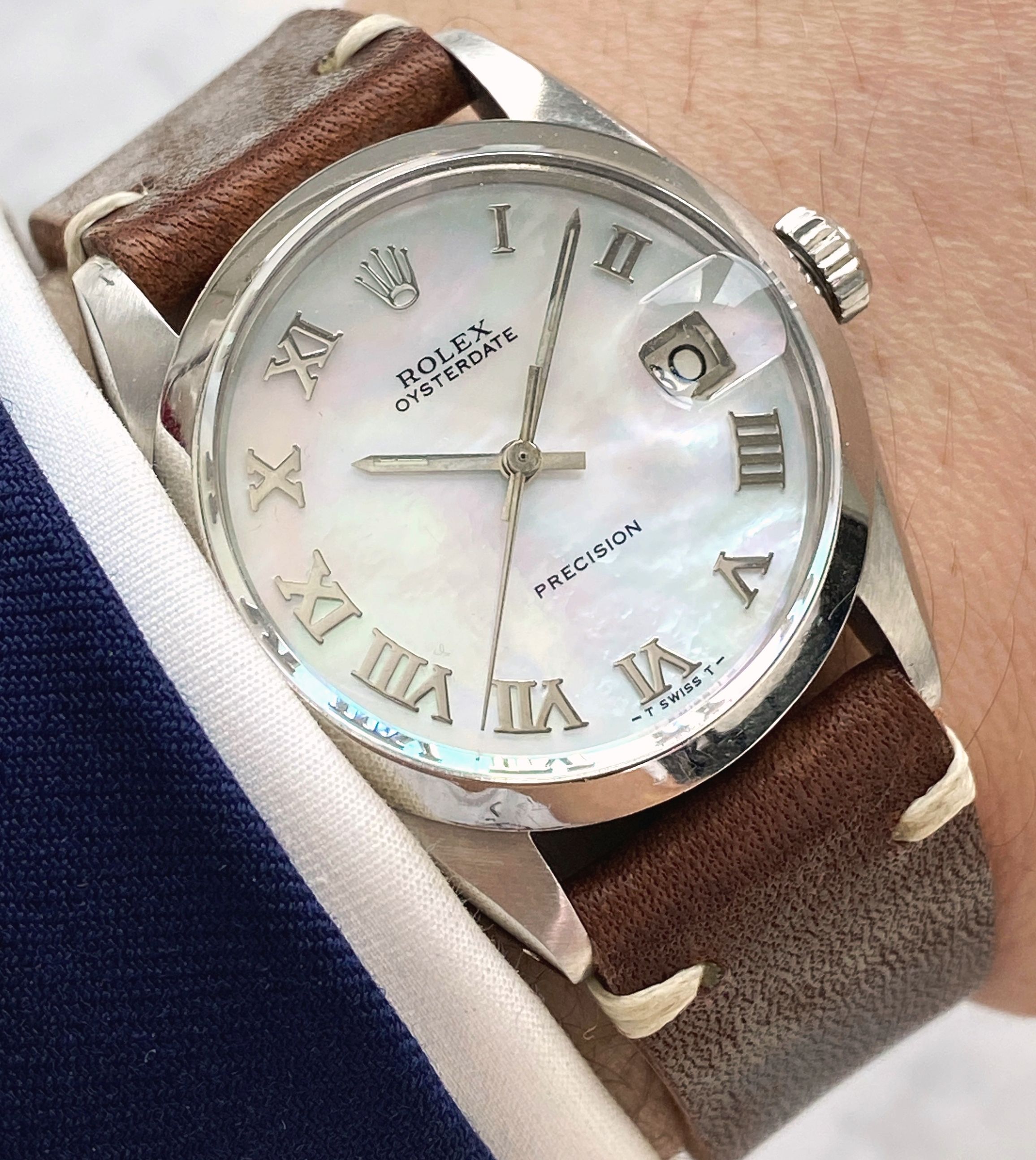 Vintage Rolex Oysterdate Precision 6694 with custom MOP dial | Vintage ...
