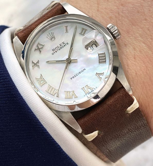 Vintage Rolex Oysterdate Precision 6694 with custom MOP dial