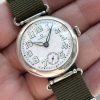 35mm Big Omega Military Vintage Solid Silver Watch