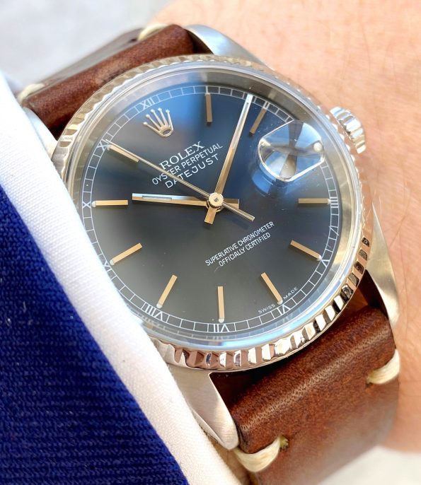 Rolex Datejust Sapphire Crystal Blue Dial ref 16234