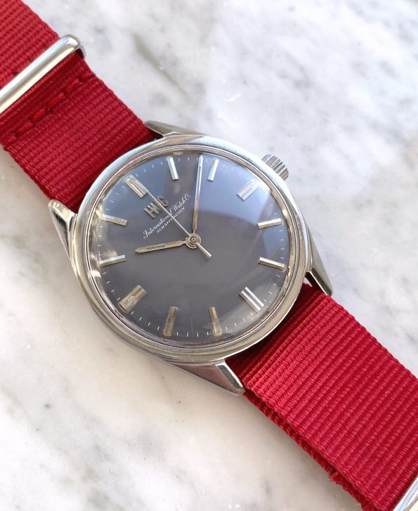 34mm IWC Vintage Uhr mit wunderschönem grauen Ziffernblatt Vintage