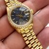 Serviced Ladys Rolex Ref 6917 Blue Roman Dial 26mm Solid Yellow Gold