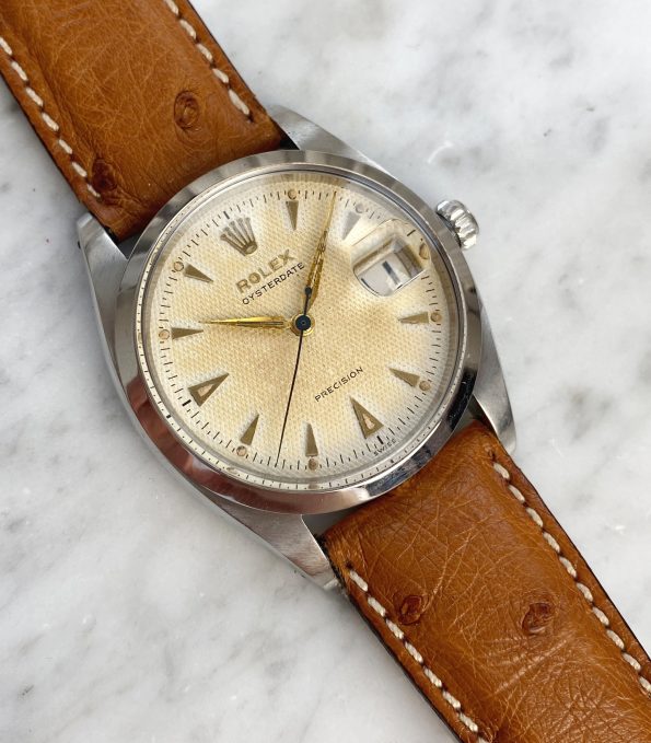 Honeycomb Dialed Rolex Oysterdate Precision Ref 6494 Vintage