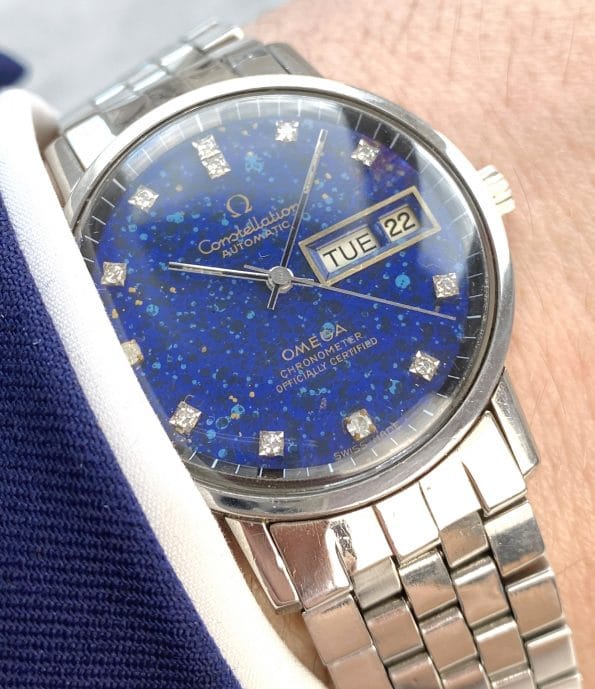 Extremely Rare Omega Constellation Vintage Lapis Lazuli Diamond Dial Day Date