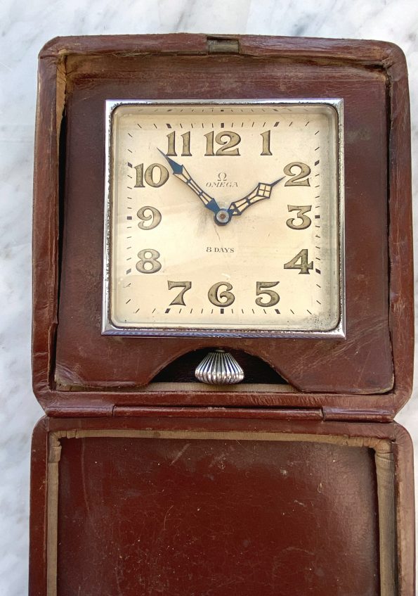Omega 8 Days Travellers Clock Table Clock Vintage from 1930 Pocket Watch