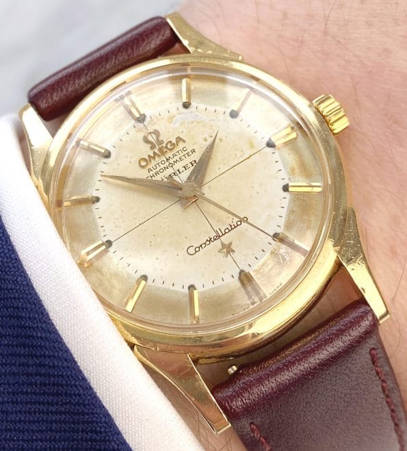 Rare Omega Constellation Pie Pan Automatic 18ct Solid Gold Double Signed Türler Dial