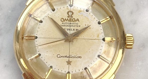 Seltene Omega Constellation Pie Pan Automatik 18ct Vollgold Türler Ziffernblatt