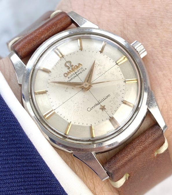 Unpolished Vintage Omega Constellation Pie Pan Automatic Crosshair Dial