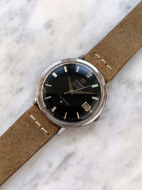 Original Papers Vintage Omega Constellation Automatic Chronometer Black Restored Dial 168004