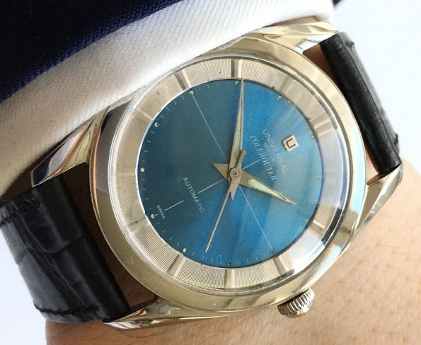 Refurbished Universal Geneve Polerouter Automatic blue dial