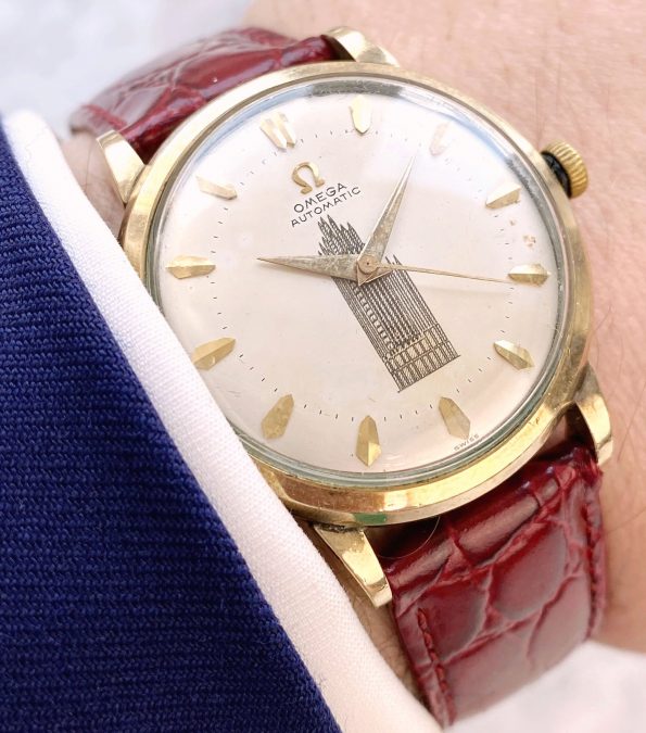 Extremely rare Vintage Omega Automatic Displaying the Chicago Tower