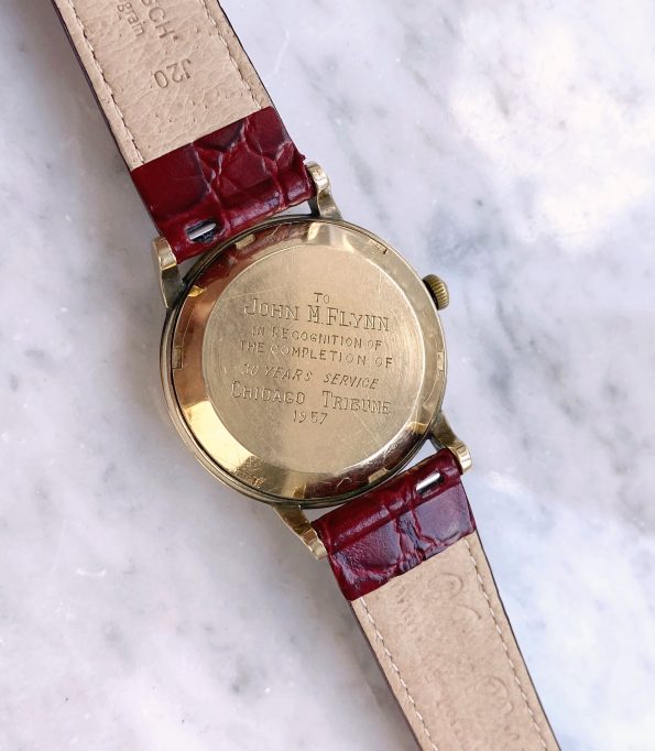 Extrem seltene vintage Omega Automatik Uhr mit Chicago Tower am Ziffernblatt dargestellt