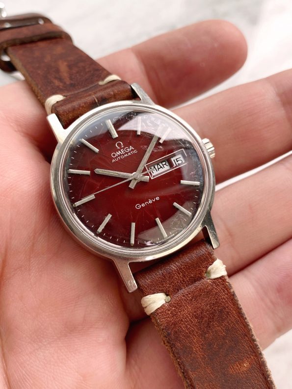 Red Original Dial Omega Geneve Vintage Spider Dial Automatic