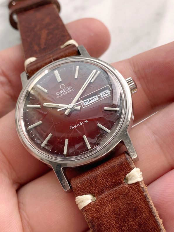 Red Original Dial Omega Geneve Vintage Spider Dial Automatic
