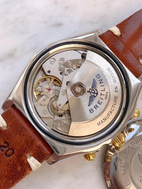 Servicierte Breitling Chronomat Vintage Weisses Ziffernblatt Automatik B13050