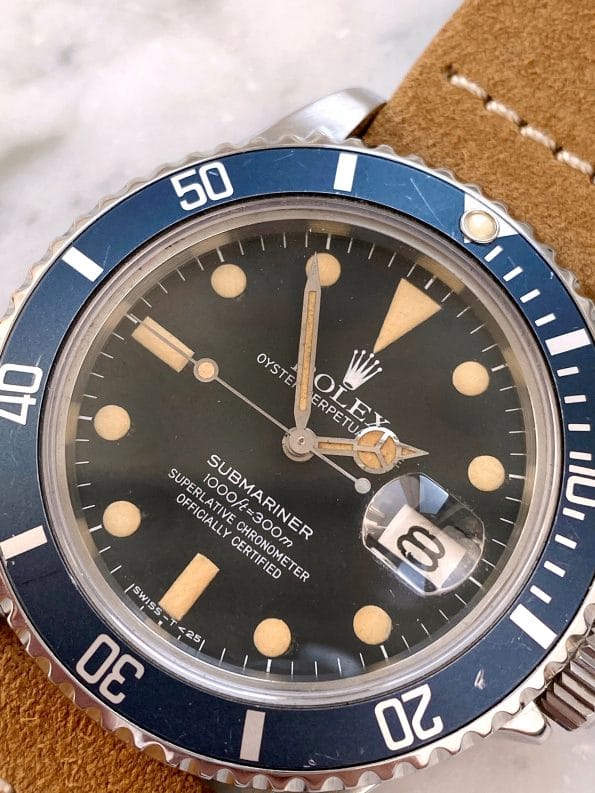 Original Rolex Submariner Date 16800 Automatic Blue Grey Colored Bezel Diver Vintage 1982