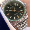 Handgravierte Rolex Milgauss mit grünem Sapphirglas Full Set Spezialanfertigung 116400GV