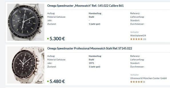 Original Omega Speedmaster Tritium Dial 145022 cal861