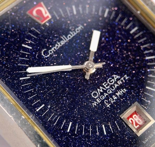 Omega Constellation Megaquartz F 24 MHZ Vintage Quartz Steel Blue Stardust Dial 1960013