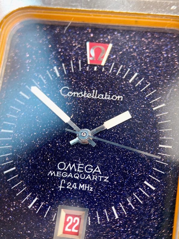 Omega Constellation Megaquartz F 24 MHZ Vintage Quartz Steel Blue Stardust Dial 1960013