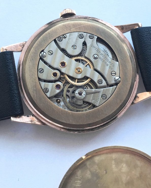 Serviced IWC Handwinding watch in solid 18ct pink gold case