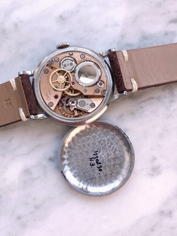Seltene 36mm Omega Chronometre Chronometer restauriertes schwarzes Dial Vintage 30t2 rg ref 2367