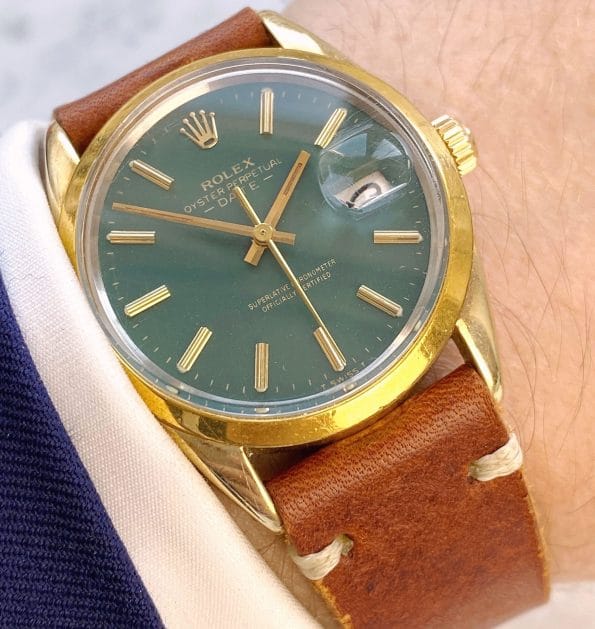 Customised Rolex Oyster Perpetual Date Green Custom Dial