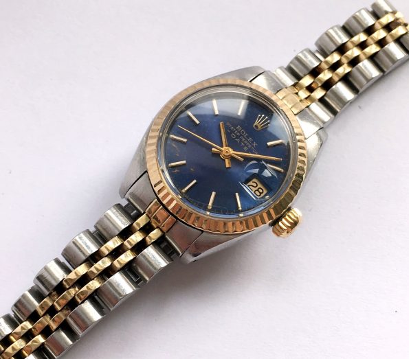 Gorgeous Blue Dial Rolex Ladies Oyster Perpetual Date