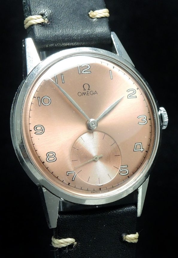 37.5mm Omega Oversize with salmon colored dial 30t2 vintage