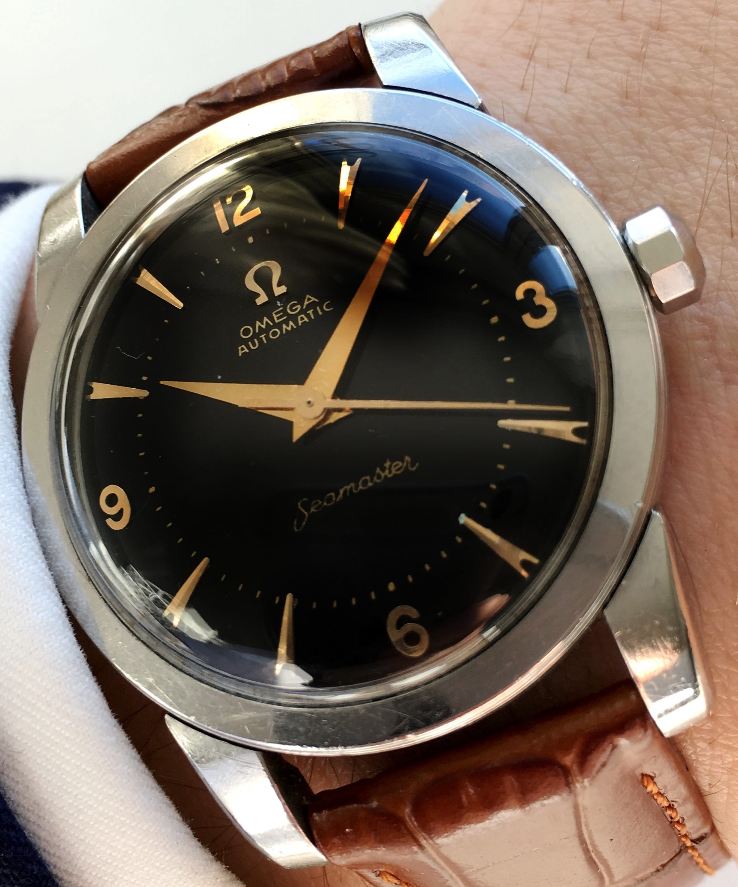 omega seamaster vintage black dial
