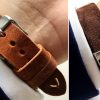 Wonderful 20mm Vintage Ecru Leather Straps hand crafted